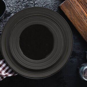 Modern Glossy Black Ceramic Plates – Durable, Elegant & Food-Safe